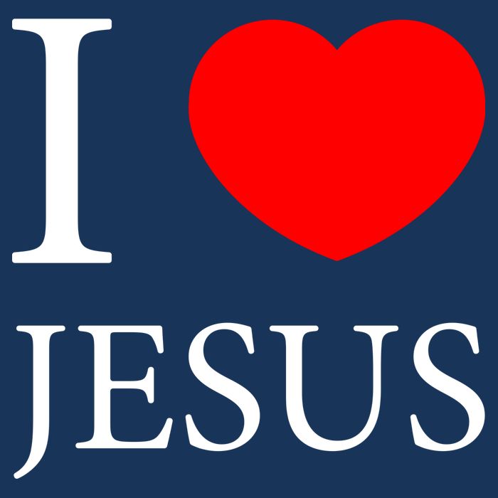 I Love Jesus Simple Logo 7 Panel Mesh Trucker Snapback Hat