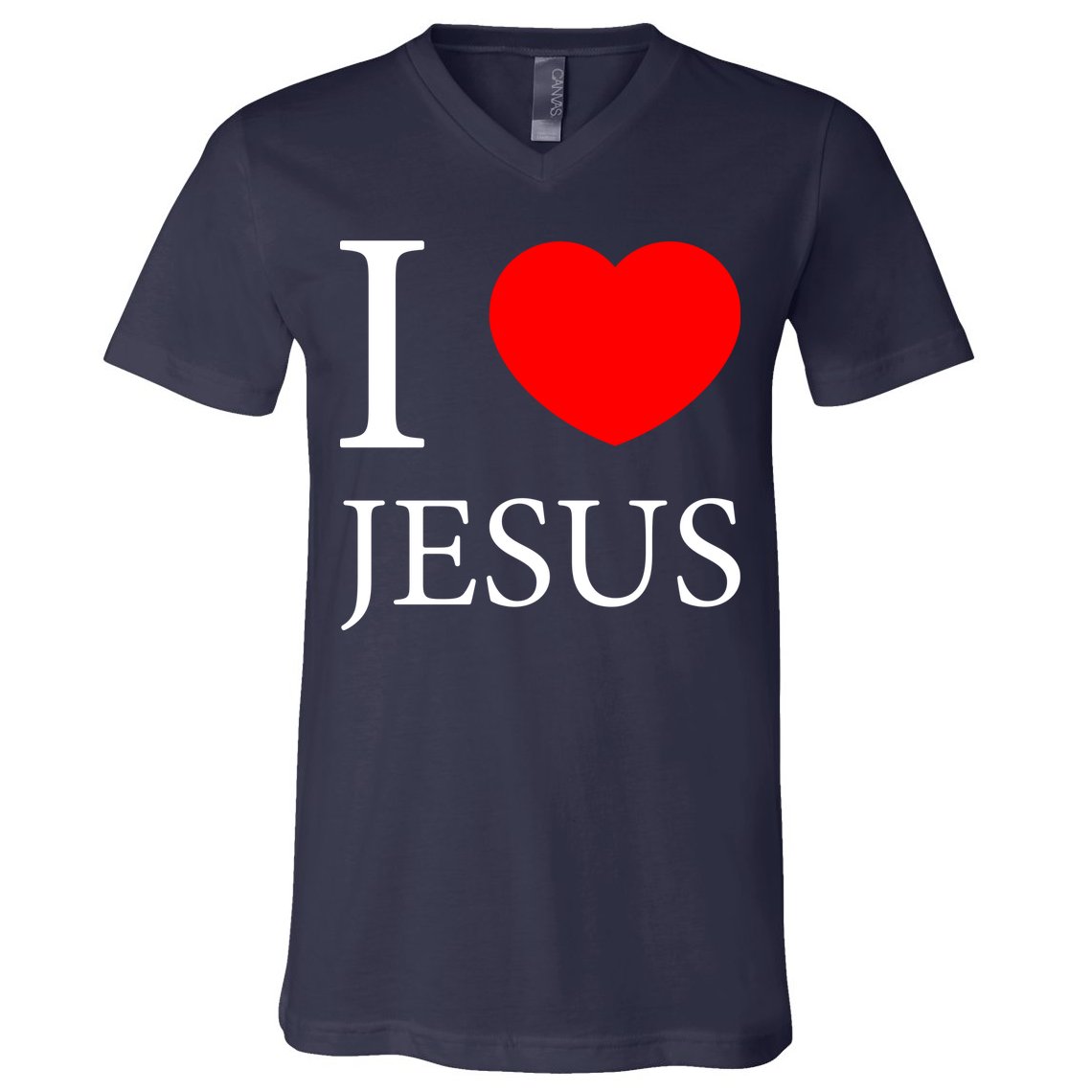 I Love Jesus Simple Logo V-Neck T-Shirt