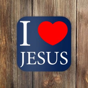 I Love Jesus Simple Logo Coaster