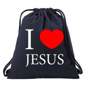 I Love Jesus Simple Logo Drawstring Bag