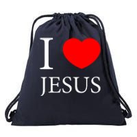 I Love Jesus Simple Logo Drawstring Bag