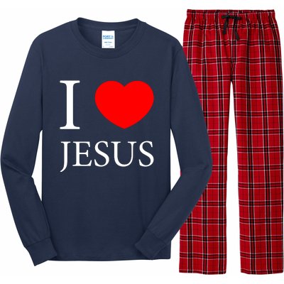 I Love Jesus Simple Logo Long Sleeve Pajama Set