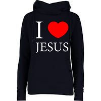 I Love Jesus Simple Logo Womens Funnel Neck Pullover Hood