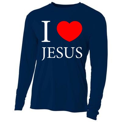 I Love Jesus Simple Logo Cooling Performance Long Sleeve Crew