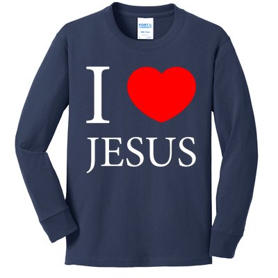 I Love Jesus Simple Logo Kids Long Sleeve Shirt