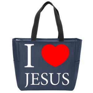 I Love Jesus Simple Logo Zip Tote Bag