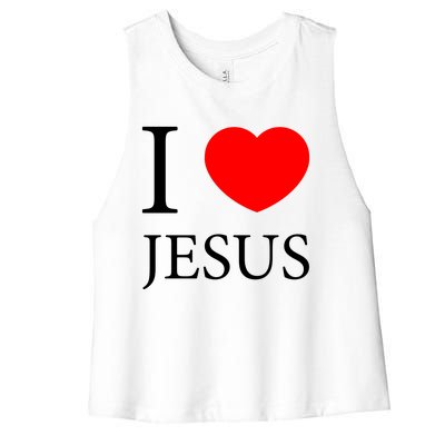 I Love Jesus Simple Logo Women's Racerback Cropped Tank