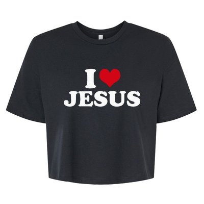 I Love Jesus I Heart Jesus Bella+Canvas Jersey Crop Tee