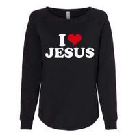 I Love Jesus I Heart Jesus Womens California Wash Sweatshirt