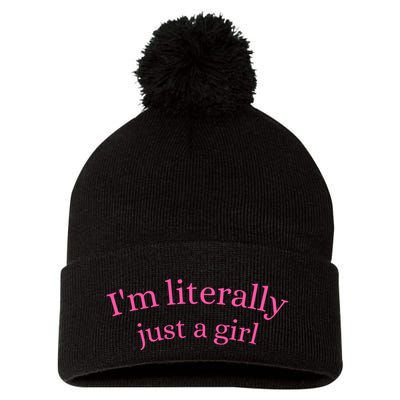 IM Literally Just A Girl Pom Pom 12in Knit Beanie