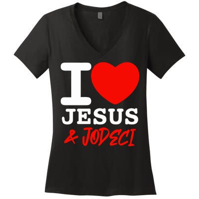 I Love Jesus & Jodeci Women's V-Neck T-Shirt