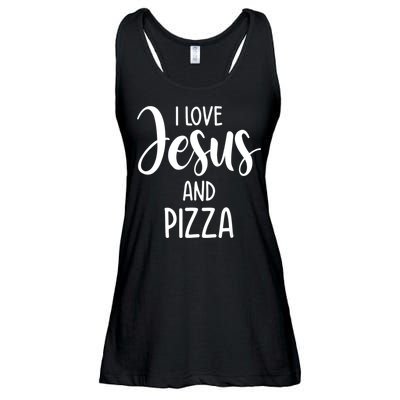 I Love Jesus And Pizza Italian Food Pizza Lover Eating Pizza Ladies Essential Flowy Tank