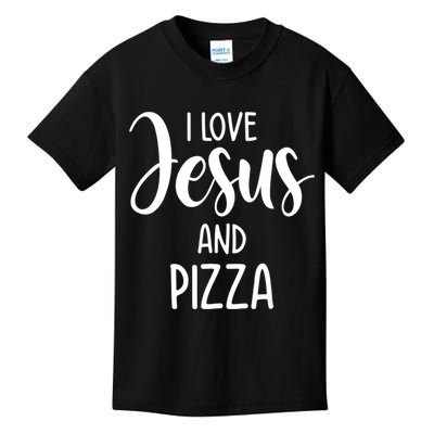 I Love Jesus And Pizza Italian Food Pizza Lover Eating Pizza Kids T-Shirt