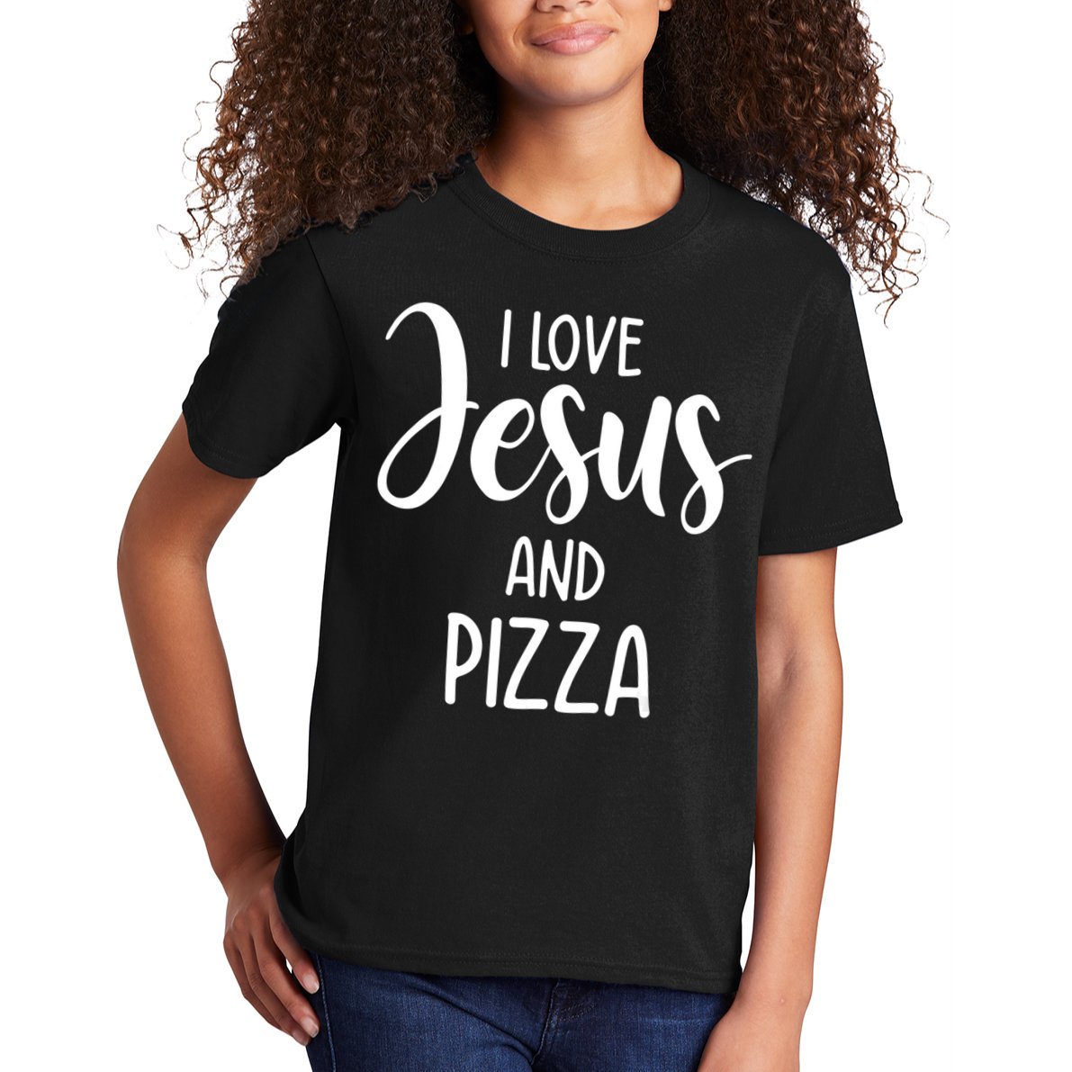 I Love Jesus And Pizza Italian Food Pizza Lover Eating Pizza Kids T-Shirt