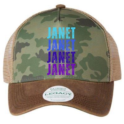 I Love Janet Pattern First Name Janet Legacy Tie Dye Trucker Hat