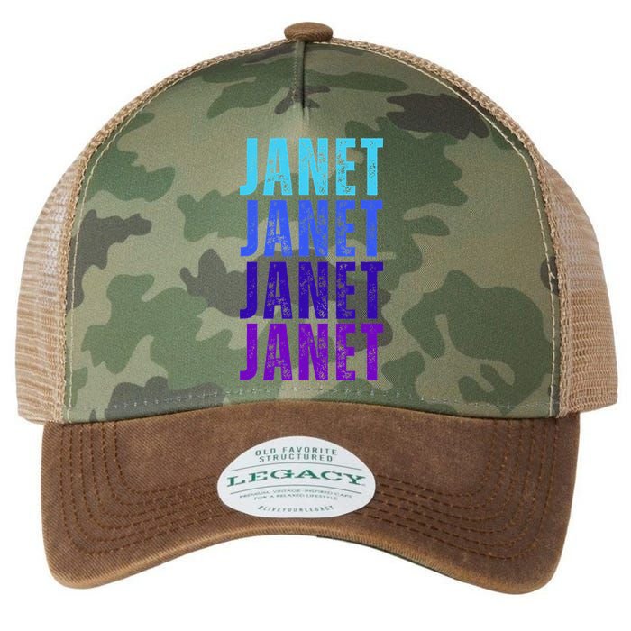 I Love Janet Pattern First Name Janet Legacy Tie Dye Trucker Hat