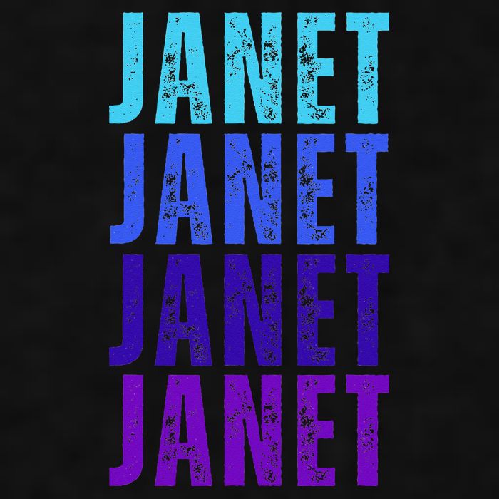 I Love Janet Pattern First Name Janet Ladies PosiCharge Tri-Blend Wicking Tank