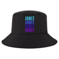 I Love Janet Pattern First Name Janet Cool Comfort Performance Bucket Hat