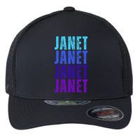 I Love Janet Pattern First Name Janet Flexfit Unipanel Trucker Cap
