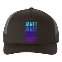 I Love Janet Pattern First Name Janet Yupoong Adult 5-Panel Trucker Hat