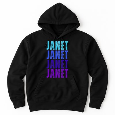 I Love Janet Pattern First Name Janet Hoodie
