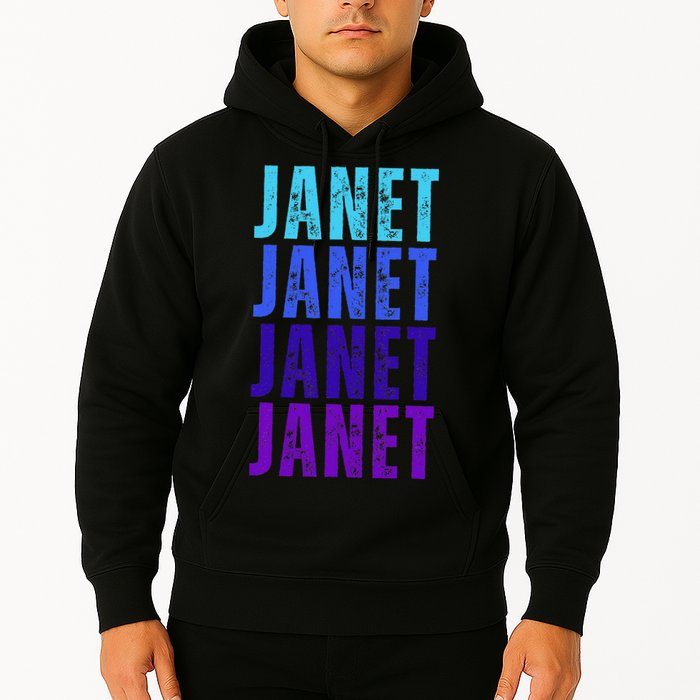 I Love Janet Pattern First Name Janet Hoodie