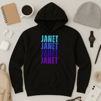I Love Janet Pattern First Name Janet Hoodie