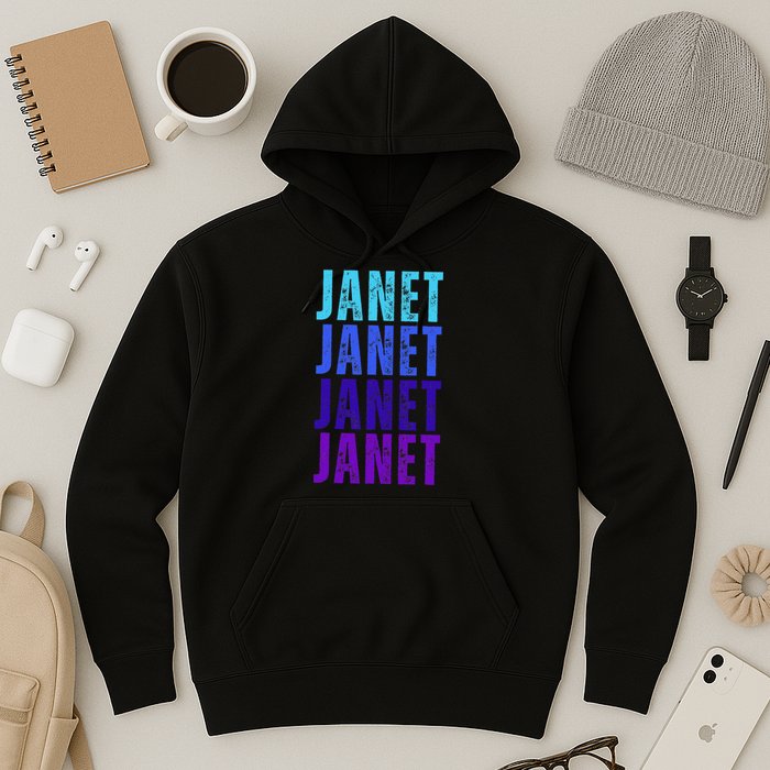 I Love Janet Pattern First Name Janet Hoodie
