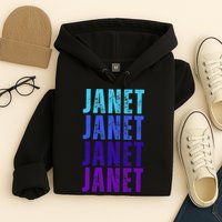 I Love Janet Pattern First Name Janet Hoodie