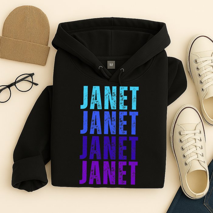 I Love Janet Pattern First Name Janet Hoodie