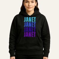 I Love Janet Pattern First Name Janet Hoodie