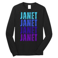 I Love Janet Pattern First Name Janet Long Sleeve Shirt