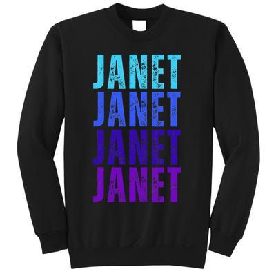 I Love Janet Pattern First Name Janet Sweatshirt