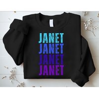 I Love Janet Pattern First Name Janet Sweatshirt