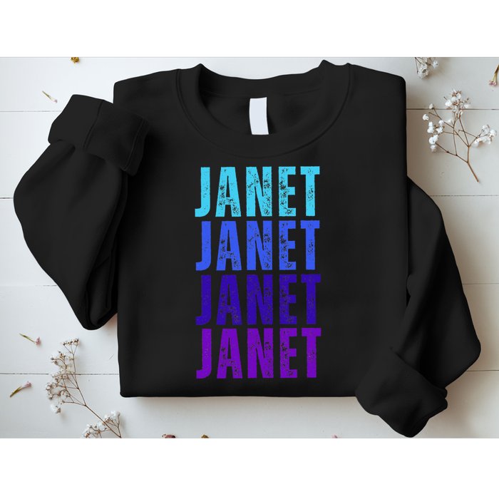 I Love Janet Pattern First Name Janet Sweatshirt