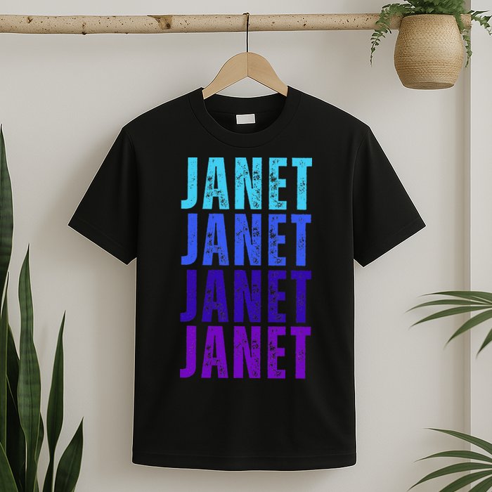 I Love Janet Pattern First Name Janet T-Shirt