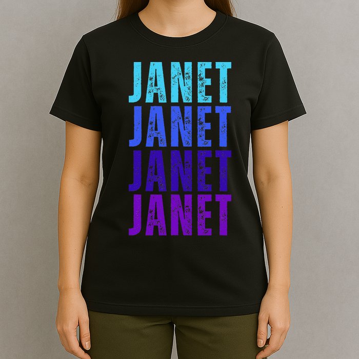 I Love Janet Pattern First Name Janet T-Shirt