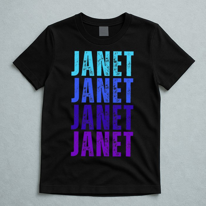I Love Janet Pattern First Name Janet T-Shirt