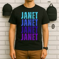I Love Janet Pattern First Name Janet T-Shirt