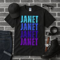 I Love Janet Pattern First Name Janet Tall T-Shirt