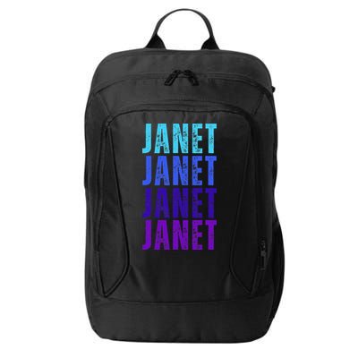 I Love Janet Pattern First Name Janet City Backpack
