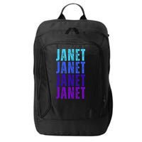 I Love Janet Pattern First Name Janet City Backpack