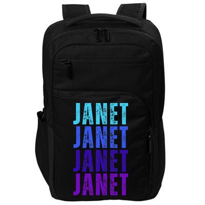 I Love Janet Pattern First Name Janet Impact Tech Backpack
