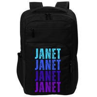 I Love Janet Pattern First Name Janet Impact Tech Backpack