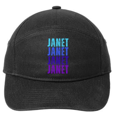 I Love Janet Pattern First Name Janet 7-Panel Snapback Hat