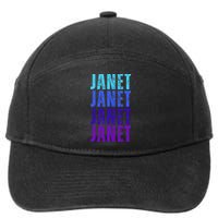 I Love Janet Pattern First Name Janet 7-Panel Snapback Hat