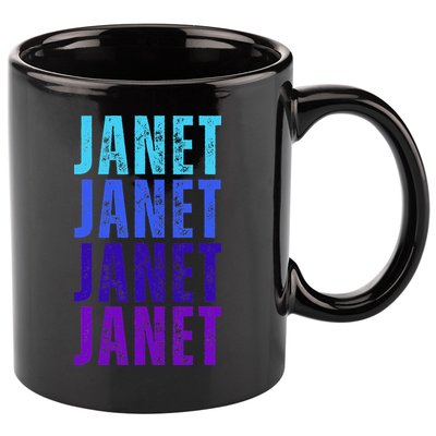 I Love Janet Pattern First Name Janet 11oz C Handle Ceramic Mug