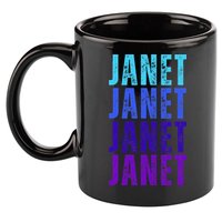 I Love Janet Pattern First Name Janet 11oz C Handle Ceramic Mug