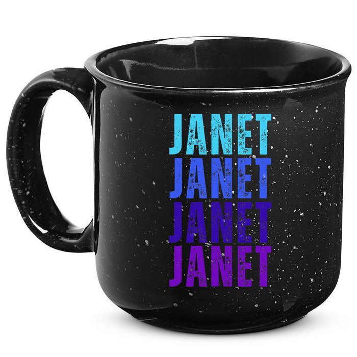 I Love Janet Pattern First Name Janet 15oz Campfire Ceramic Mug