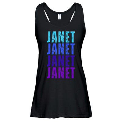 I Love Janet Pattern First Name Janet Ladies Essential Flowy Tank